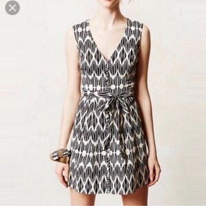 Plenty by Tracy Reese A-Line Dress Blk/Wht Geometric Black White 6P. Like New